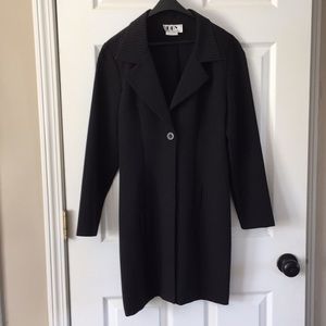 - Black pin striped long suit jacket coat